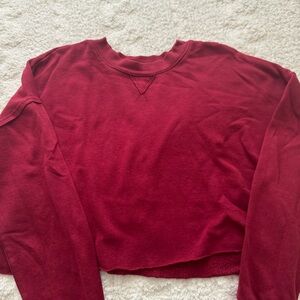 Maroon cropped crewneck